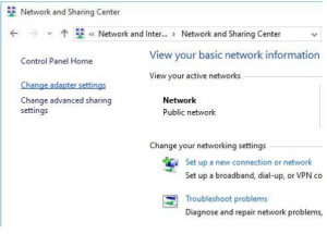 change adapter settings