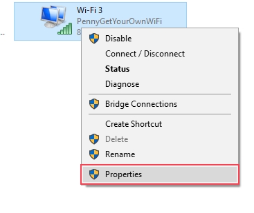 network adapter properties