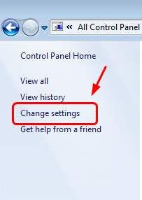 change settings