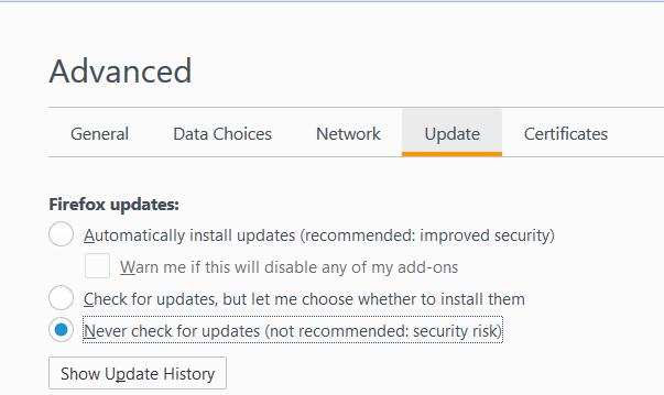 click firefox update