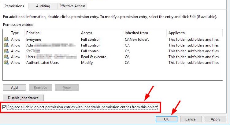 change permissions