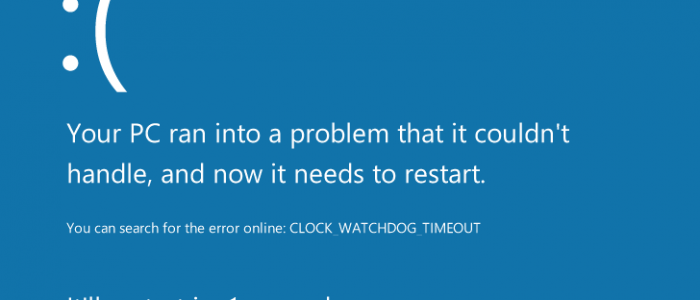 Solution to clock watchdog timeout error in Windows