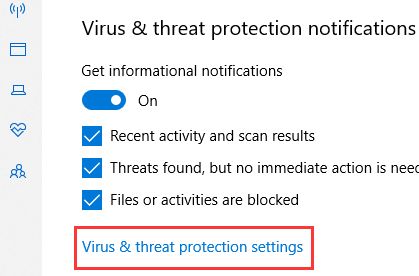 virus and threat protection