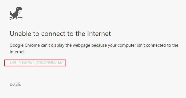 err-internet-disconnected-error