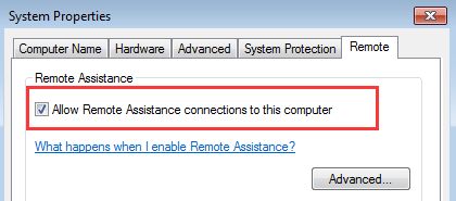 allow remote assistance