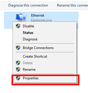 network connection properties