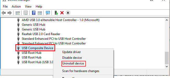 USB Composite Device error in Windows Solved