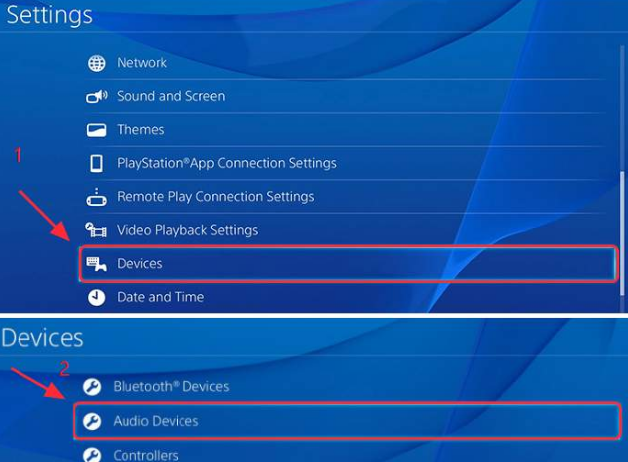 audio devices settings