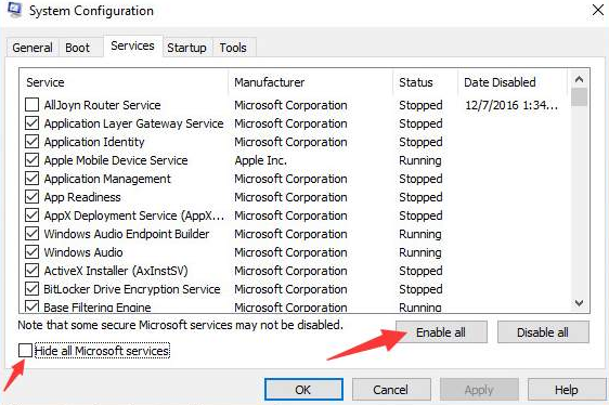 system configuration services