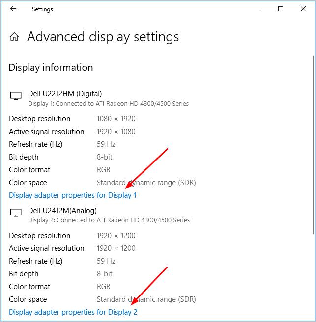 advanced display settings