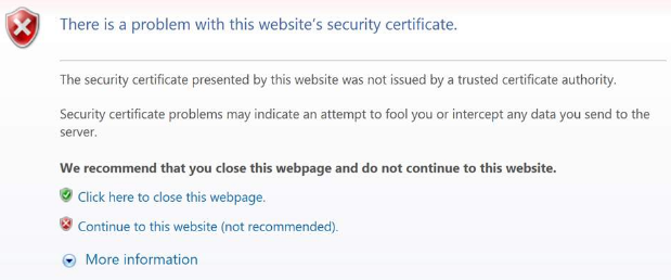 Google Certificate Error