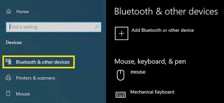 windows bluetooth settings