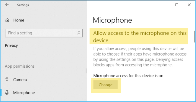 windows 10 microphone settings