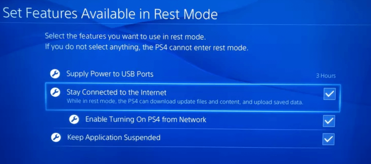 ps4 stay connected rest mode