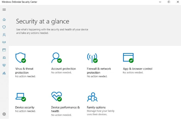 Windows defender security center